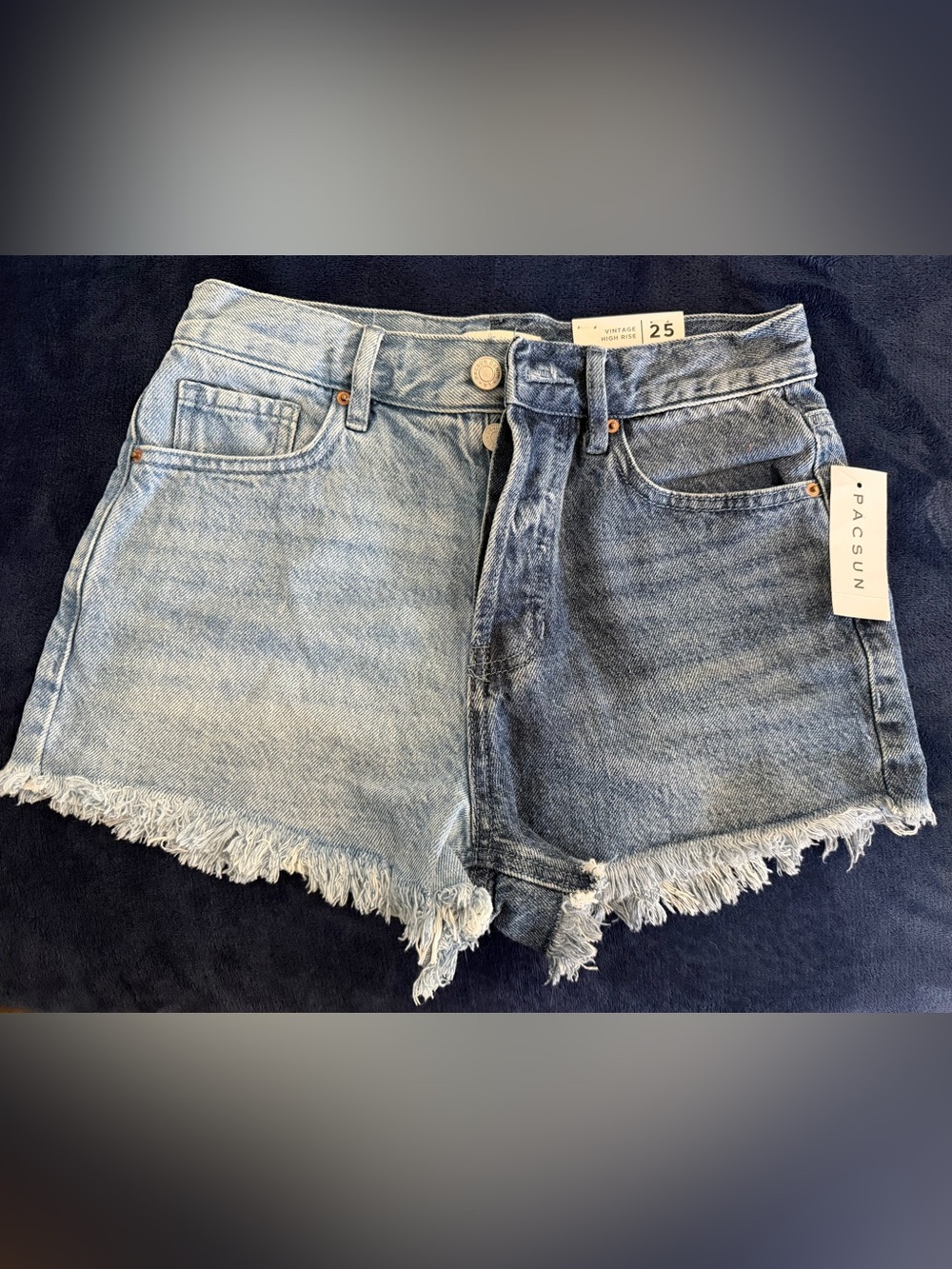 PacSun Vintage High Rise Two-Tone Denim Shorts Size 25 NWT